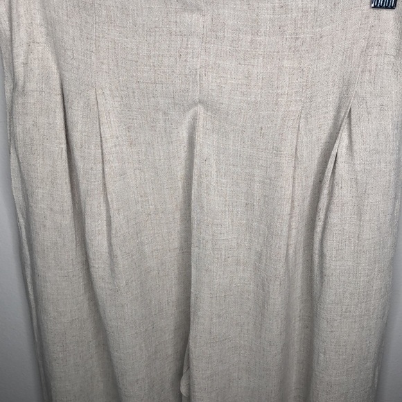 Oatmeal Beige  Wide Leg Ankle High Waist Pant - Picture 7 of 10